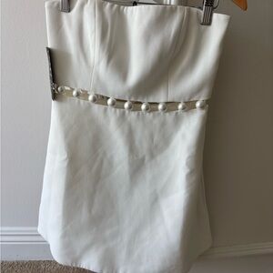 Retrofete Katie White Strapless Dress